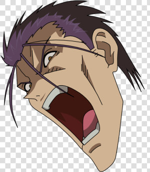 Sanosuke Sagara Kenshin Himura Face Facial Expression   Cartoon  HD Png Download