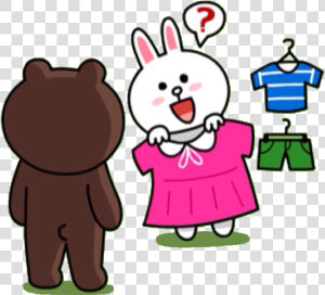 Line Friends Cony Shopping  HD Png Download