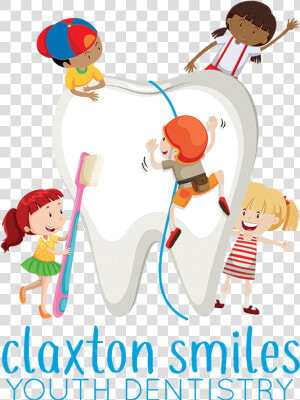 Claxton Smiles Youth Dentistry   Brush Teeth Cartoon Transparent Png  Png Download