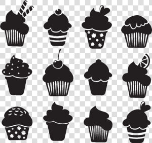 Cupcakes And Muffins Cupcakes And Muffins Silhouette   Cupcake Clipart Black And White Transparent  HD Png Download