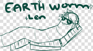 Worm Drawing Earth   Earthworm Len  HD Png Download