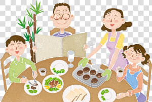 Clip Art Family Meal Clipart   Family At Breakfast Clipart  HD Png Download