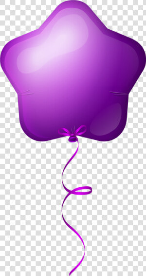 Purple Star Balloon Png Clipart Image   Birthday Single Balloon Png  Transparent Png