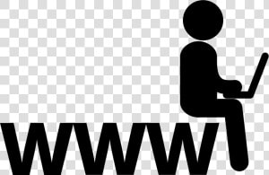 Internet Like A Bridge Concept For A Man Sitting With   Black Man With Laptop Icon  HD Png Download