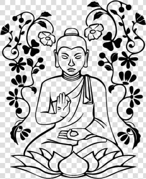 Buddha Drawing Easy   Draw Buddha Step By Step  HD Png Download