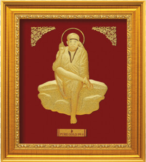 Sai Baba Gold Photo Frame  HD Png Download