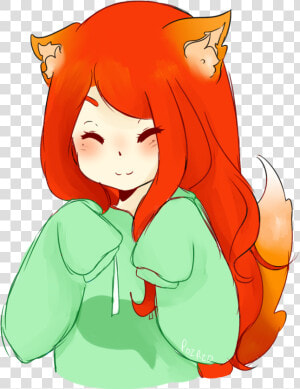 Banner Library Drawing Foxes Female   Cute Fox Girl Drawing  HD Png Download