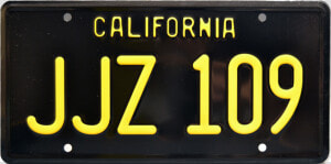 License Plate Bullitt Jjz 109 Ca Black yellow   Jjz 109  HD Png Download