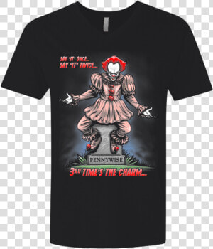 Pennywise The Dancing Clown Men S Premium V neck   Cartoon Pennywise  HD Png Download