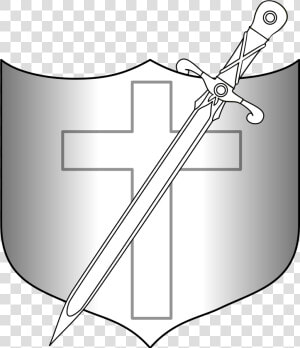 Shield And Longsword Clip Arts   Cross Sword And Shield  HD Png Download