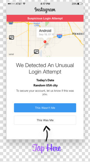 Suspicious Login Attempt Instagram  HD Png Download