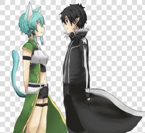 Kirito Sinon Alfheim Online By Pikarty10 On Deviantart   Kirito Y Sinon Png  Transparent Png