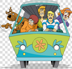 Header right   Scooby Doo Gang In Mystery Machine  HD Png Download