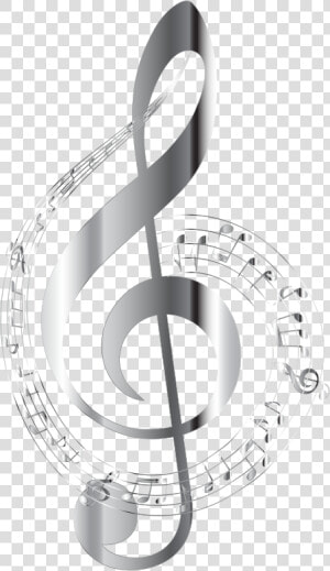 Chrome Musical Notes Typography No Background   Silver Music Notes Clipart  HD Png Download