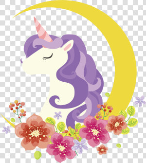 Floral Clipart Unicorn   Unicorn Icon  HD Png Download