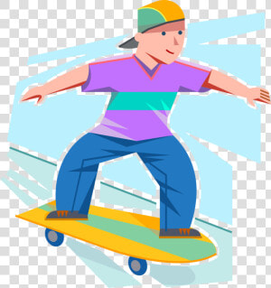 Vector Illustration Of Young Adolescent Skateboarder   Skateboarding  HD Png Download