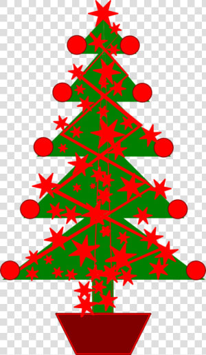 Un Sapin De Noël Décoré En Rouge   Christmas Tree  HD Png Download