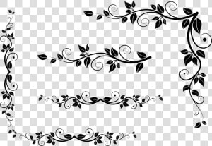 Deco Leaves Png Clipart Picture   Leaves Black And White Png  Transparent Png