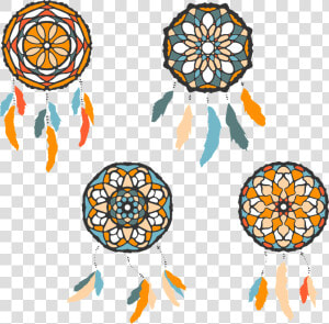 Dreamcatcher  Abstract  Orange  Blue  Azure  Vector   Dream Catcher Vector Warna  HD Png Download