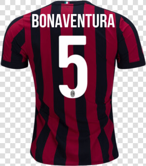 Ac Milan 17 18 Home Jersey Bonaventura   Primera Hora  HD Png Download