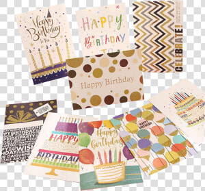 Wholesale Embossing Glitter Hot Stamping Happy Birthday   Greeting Card  HD Png Download