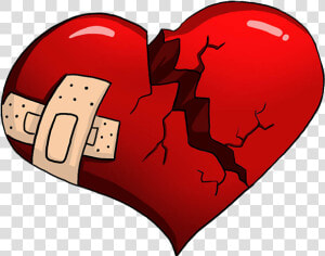 Broken Heart Png   Broken Heart With Bandaid Png  Transparent Png