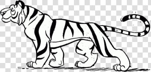 Tiger Clipart Impressive Design Black And White Classy   Cartoon Tiger Clipart Black And White  HD Png Download