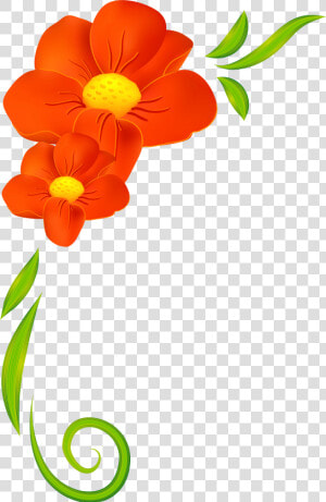 Orange Flower Clipart Small Flower   Flower Border Clipart Png  Transparent Png