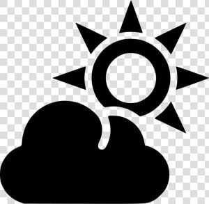 Cloud And Sun Outline   Black Sun Transparent  HD Png Download