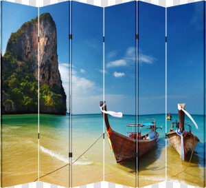 6 Panel Folding Screen Canvas Room Divider  Canoes   Bangalore To Andaman Trip  HD Png Download