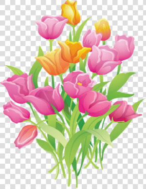 Ramo De Flores Animado Png Clipart   Png Download   Tulip Spring Flowers Clip Art  Transparent Png