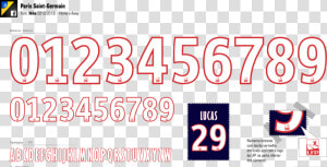 Jersey Numbers Png   Fonte Paris Saint Germain  Transparent Png