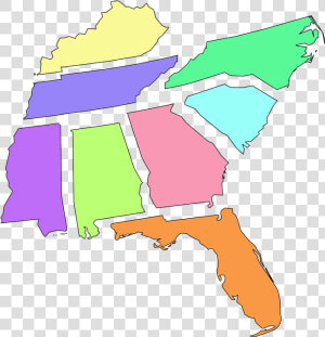 Map  Florida  Alabama  Mississippi  Georgia  Tennessee   Georgia Cumberland Conference  HD Png Download