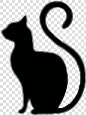 Transparent Dog And Cat Silhouettes Clipart   Black Cat Profile Tattoo  HD Png Download