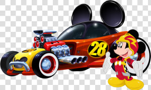 Roadster Car Png Pic   Mickey Mouse Racing Car  Transparent Png