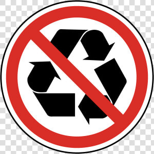 Not Recyclable Label   Recycling Sign Crossed Out  HD Png Download