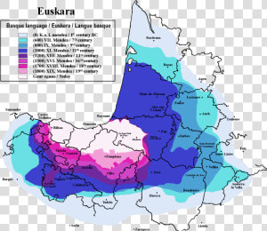 Basque Language Historical Map  HD Png Download