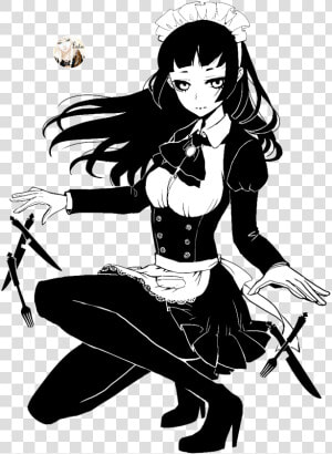   Black And White Anime Transparent   Png Download   Anime Girl Black And White  Png Download