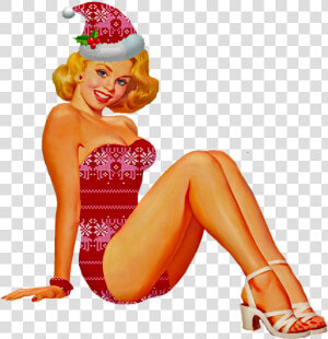 Christmas Pin Up Girl  Pin Up  Woman  Sweater Pattern   Christmas Pin Up Png  Transparent Png