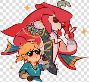 Sidon And Link Chibi  HD Png Download