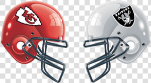 Chiefs Vs Raiders   Chiefs Vs Raiders Helmets  HD Png Download