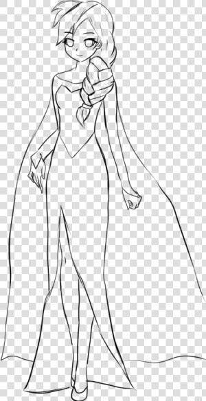 28 Collection Of Elsa Full Body Drawing   Drawing Full Body Female  HD Png Download