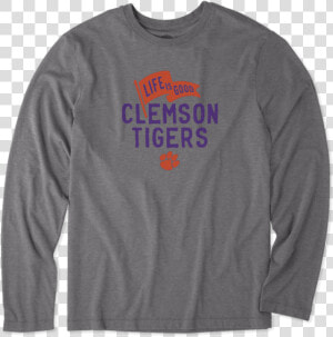 Men S Clemson Tigers Pennant Long Sleeve Cool Tee   Shirt  HD Png Download