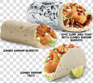 Korean taco   Jumbo Shrimp Burrito Del Taco  HD Png Download