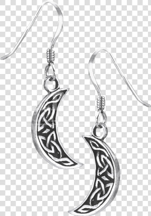 Sterling Silver Celtic Half Moon Earrings   Earrings  HD Png Download