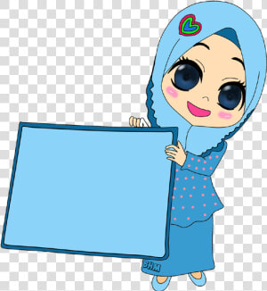 Studies Clipart Doodle   Gambar Bingkai Kartun Muslimah  HD Png Download