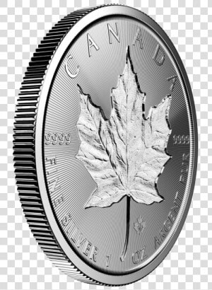 Double incuse Canadian Maple Leaf Silver Coins   Incuse Maple Leaf Coin  HD Png Download