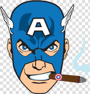 Captain America Smoking Cigars Clipart   Png Download   Cartoon  Transparent Png