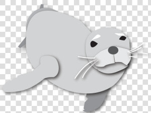 Monk Seal Illustration   Earless Seal  HD Png Download