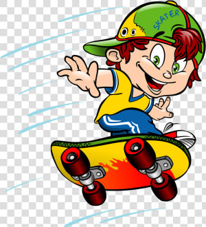 Personajes  Ilustración  Persona  Persona  Gente Clipart   Boy On Skateboard Clipart  HD Png Download